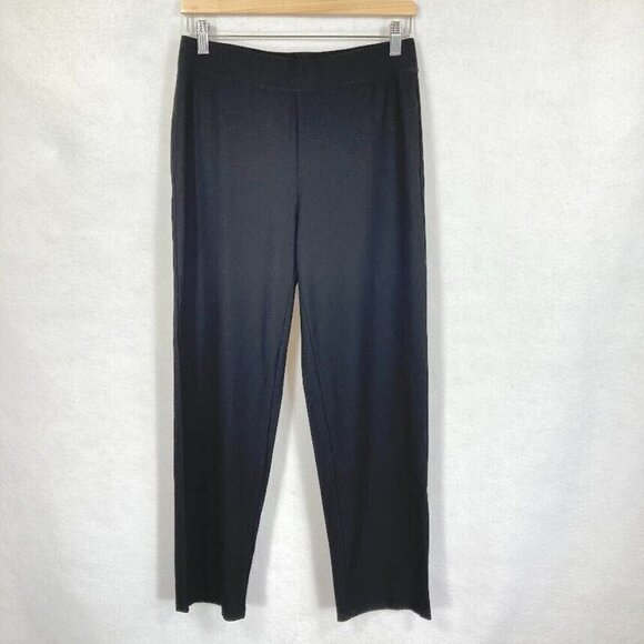 Eileen Fisher Black Pull On Straight Leg Ankle Pants Size XS - Picture 1 of 6